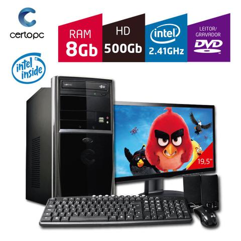 Desktop Certo Pc Fit068 Celeron J1800 2.41ghz 8gb 500gb Intel Hd Graphics Linux 19,5" Com Monitor