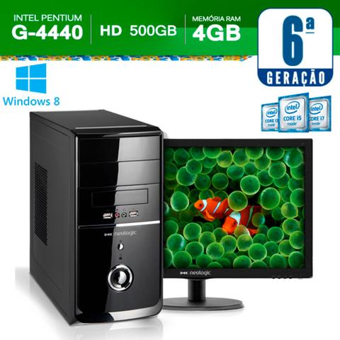 Desktop Neologic Nli57002 Pentium G4400 3.30ghz 4gb 500gb Intel Hd Graphics 510 Windows 8 18,5" Com Monitor