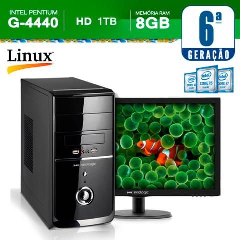 Desktop Neologic Nli57019 Pentium G4400 3.30ghz 8gb 1tb Intel Hd Graphics 510 Linux 18,5" Com Monitor