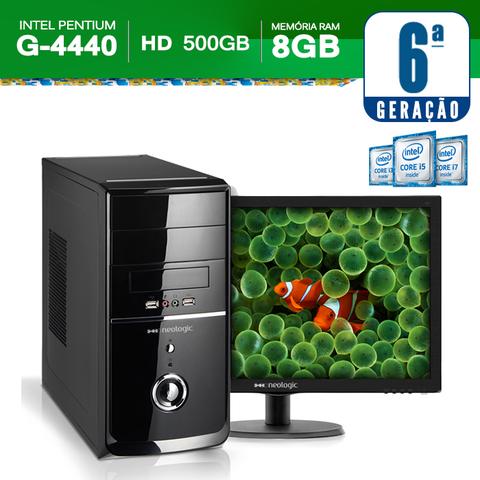 Desktop Neologic Nli57005 Pentium G4400 3.30ghz 8gb 500gb Intel Hd Graphics 510 Linux 18,5" Com Monitor