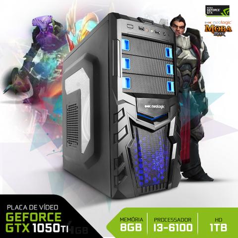 Desktop Neologic Gamer Nli64606 I3-6100 3.70ghz 8gb 1tb Geforce Gtx 1050 Windows 10 Pro Sem Monitor