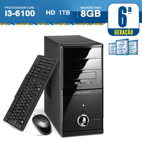 Desktop Neologic Nli56729 I3-6100 3.70ghz 8gb 1tb Intel Hd Graphics 530 Linux Sem Monitor