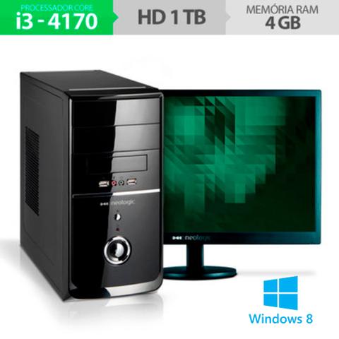 Desktop Neologic Nli48747 I3-4170 3.70ghz 4gb 1tb Intel Hd Graphics 4400 Windows 8 18,5" Com Monitor