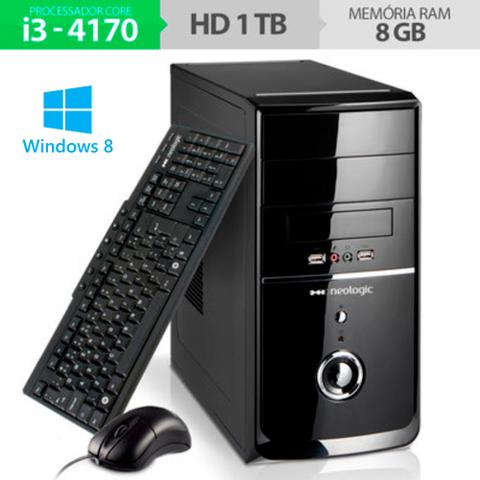 Desktop Neologic Nli48755 I3-4170 3.70ghz 8gb 1tb Intel Hd Graphics 4400 Windows 8 Sem Monitor
