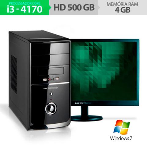 Desktop Neologic Nli48696 I3-4170 3.70ghz 4gb 500gb Intel Hd Graphics 4400 Windows 7 18,5" Com Monitor