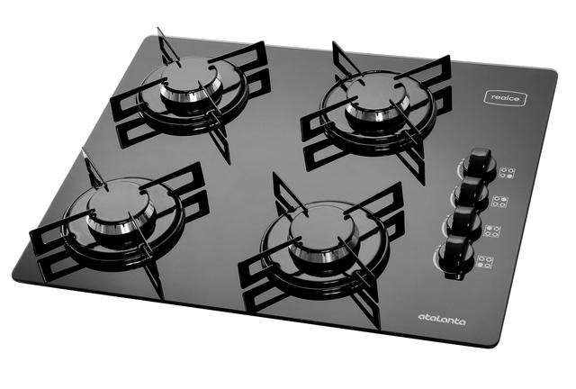 Cooktop 4 Bocas Realce Eletromésticos Preto - Atalanta - Gás Bivolt - Cr214 Cooktop 4 Bocas Realce Eletromésticos Preto - Atalanta - Gás Bivolt - Cr214