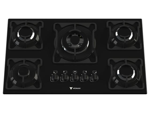 Cooktop 5 Bocas Venax Preto - Arena - Gás Bivolt - Act550 Cooktop 5 Bocas Venax Preto - Arena - Gás Bivolt - Act550