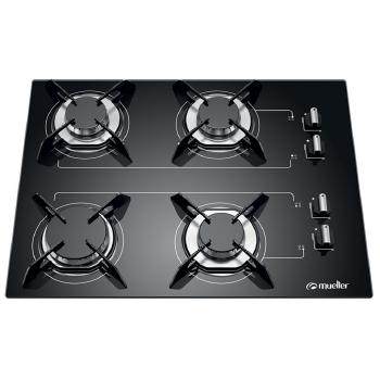 Cooktop 4 Bocas Mueller Preto - Gás Bivolt - 601086003