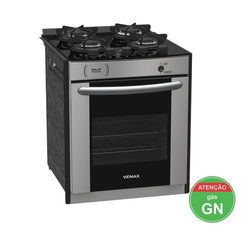 Fogão 4 Bocas de Embutir Venax Gaudi Prisma Vitreo Inox Mesa em Vidro – Bivolt – 21977