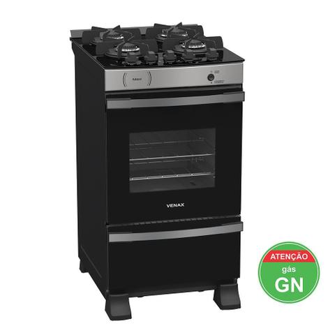 Fogão 4 Bocas Venax Maxi Vitreo Inox Mesa em Vidro – Bivolt – 21984
