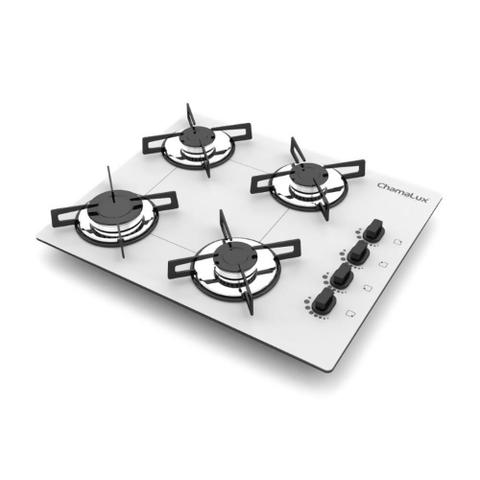 Cooktop 4 Bocas Chamalux Branco - Ultra Chama - Gás Bivolt Cooktop 4 Bocas Chamalux Branco - Ultra Chama - Gás Bivolt