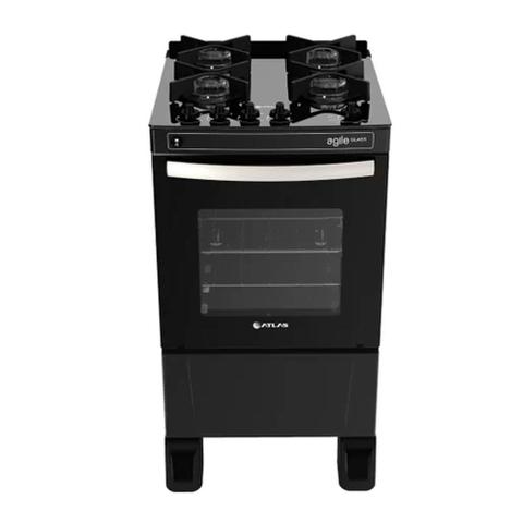 Fogão 4 Bocas Atlas Agile Glass Preto Mesa em Vidro – Bivolt – 300000272