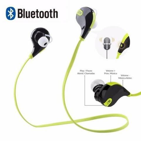 Fone de Ouvido Intra-auricular Bluetooth Preto e Verde Boas Lc777