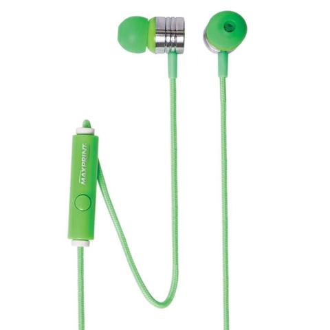 Fone de Ouvido Intra-auricular Com Microfone Neon Verde Maxprint 6012240