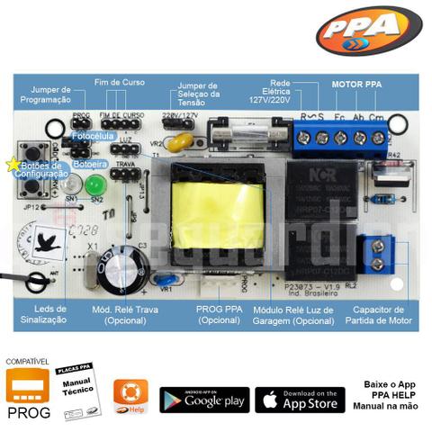 Imagem de Kit 1 Motor PPA 1/4CV Dz Rio 4m Crem 2 Control Portão 400Kg