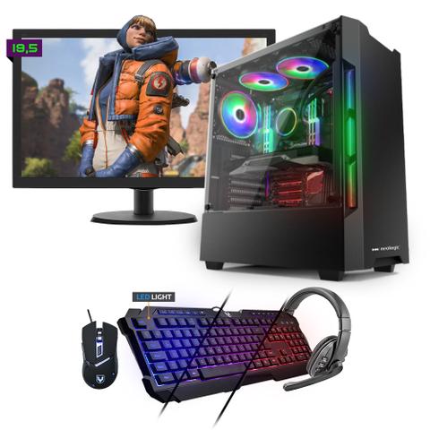 Desktop Neologic Gamer Nli81544 Amd Ryzen 3 2200g 3.50ghz 8gb 480gb Amd Radeon Rx570 Windows 10 Pro 19,5" Com Monitor