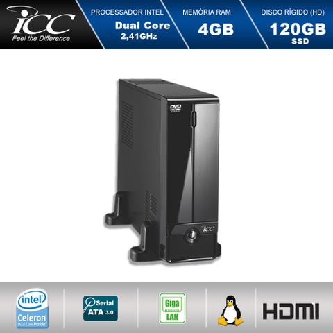 Desktop Icc Sl1846d Celeron J1800 2.41ghz 4gb 120gb Intel Hd Graphics Linux Sem Monitor