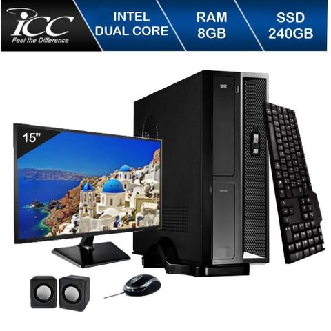 Desktop Icc Sl1887km15 Celeron J1800 2.41ghz 8gb 240gb Intel Hd Graphics Linux Com Monitor