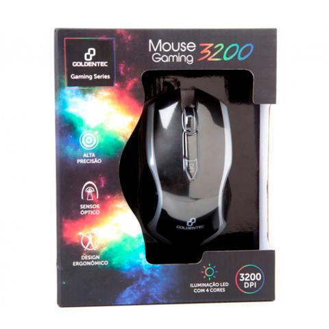 Mouse Usb Óptico Led 3200 Dpis Impactus Goldentec