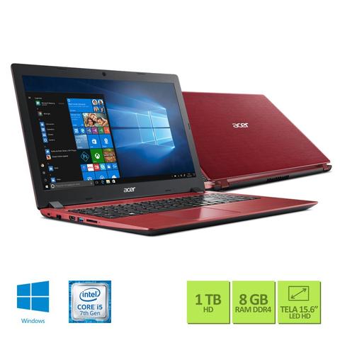 Notebook - Acer A315-51-50la I5-7200u 2.50ghz 8gb 1tb Padrão Intel Hd Graphics 620 Windows 10 Professional Aspire a 15,6" Polegadas