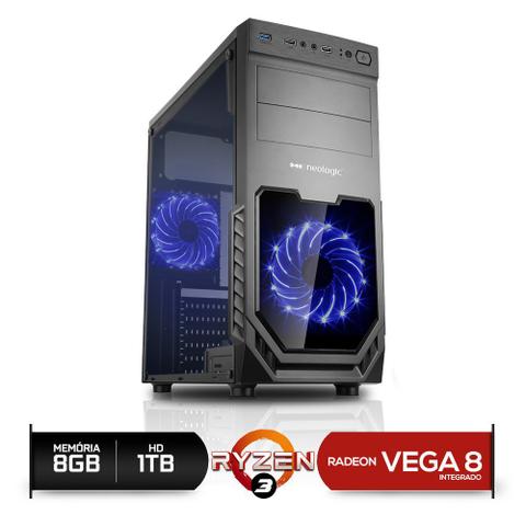 Desktop Neologic Gamer Nli81139 Amd Ryzen 3 2200g 3.50ghz 8gb 1tb Amd Radeon Vega 8 Windows 10 Pro Sem Monitor