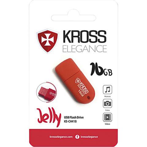 Pen Drive Kross Elegance Jelly Vermelho 16gb