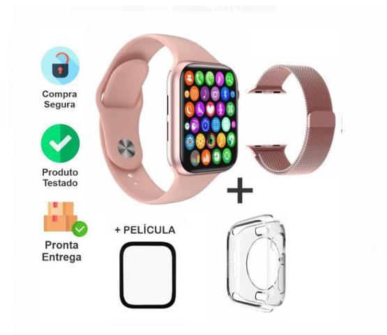 Imagem de Relógio Inteligente  Smart Watch W34S Case de Silicone Pelicula e Duas Pulseiras