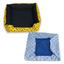 cor cama amarela + capa azul coroa