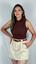 cor Short saia nude, Cropped marrom