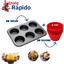 cor FORMA ASSADEIRA 6 CAVIDADES+FORMINHA CUPCAKE VERMELHA