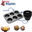 cor FORMA ASSADEIRA 6 CAVIDADES+FORMINHA CUPCAKE PRETO