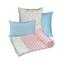 cor MANTA TRIÂNGULO ROSA - CAPAS 45 X 45 OVOS ROSA/AZUL BEBE - AZUL BEBE LISO - CAPAS 30 X 50 POÁ AZUL C