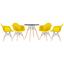 cor Mesa preto com cadeiras amarelo