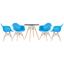 cor Mesa preto com cadeiras azul céu