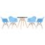 cor Mesa preto com cadeiras azul claro