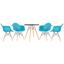 cor Mesa preto com cadeiras azul tiffany