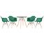 cor Mesa preto com cadeiras verde escuro
