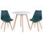 cor Mesa branco com cadeiras verde escuro