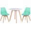 cor Mesa branco com cadeiras verde tiffany