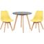 cor Mesa preto com cadeiras amarelo