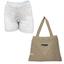 cor Shorts branco, Bolsa nude