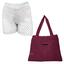 cor Short branco, Bolsa bordô