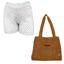 cor Shorts branco, Bolsa terracota