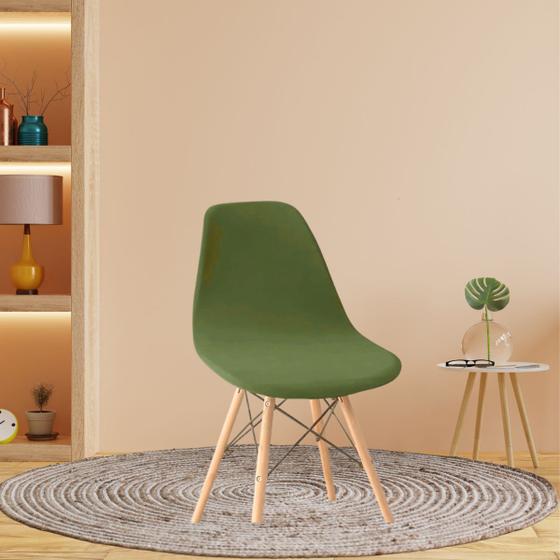 Imagem de 01 Capa De Cadeira Charles Eiffel Nordic Eames Luxo Sala Quarto Malha Gel Premium Moderna