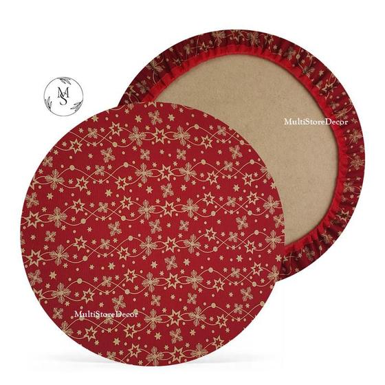 Imagem de 01 Capa de Sousplat Arabesco Vermelho Natal - 35 cm - Várias Cores e Estampas - Supla Jogo Americano