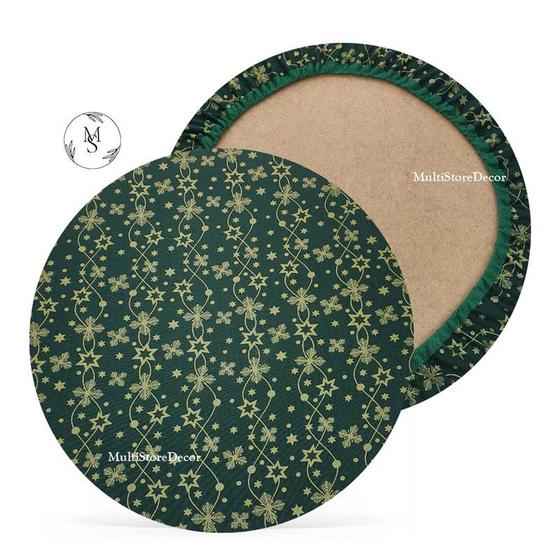 Imagem de 01 Capa de Sousplat Flor Estrelar Verde Natal - 35 cm - Várias Cores e Estampas - Supla Jogo Americano