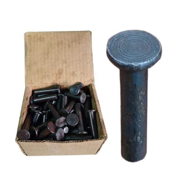 Imagem de 01 kg Rebite Rebater 5/16 x 1.1/2" Maciço Ferro Cabeça Chata