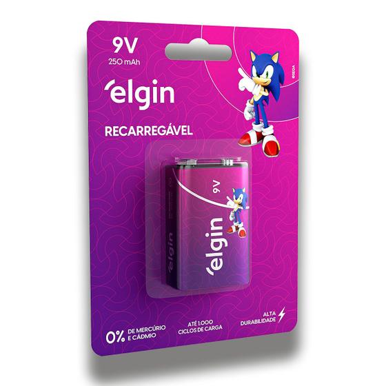 01 Pilha Bateria 9v Recarregavel Elgin 250mAh 9 Volts 1 Cartela é boa?