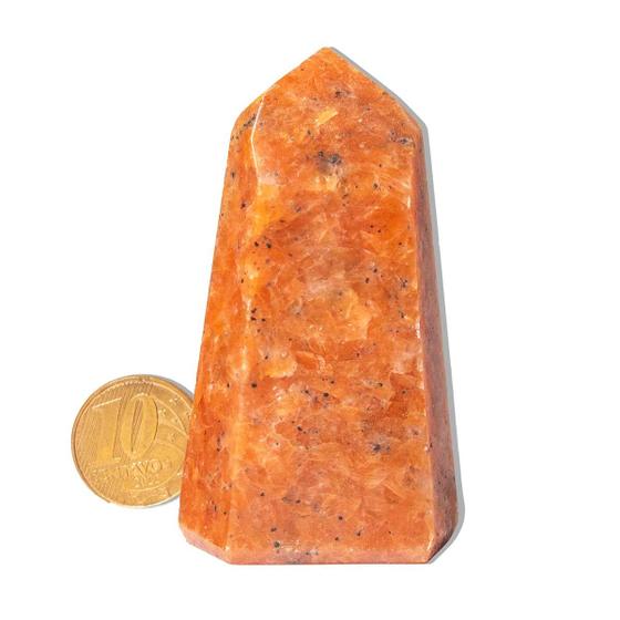 Imagem de 01 Ponta Calcita Laranja Pedra Natural 6 a 7cm Tipo A