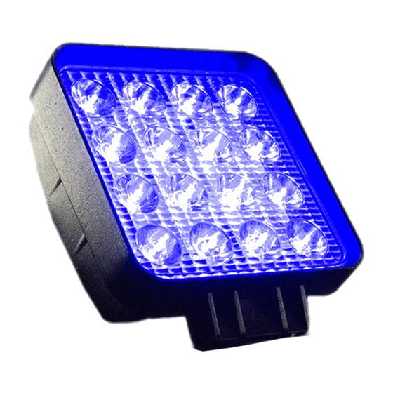 Imagem de 01 Unidade Farol De Led Azul Blue Beam 48w 16 Led Agricola